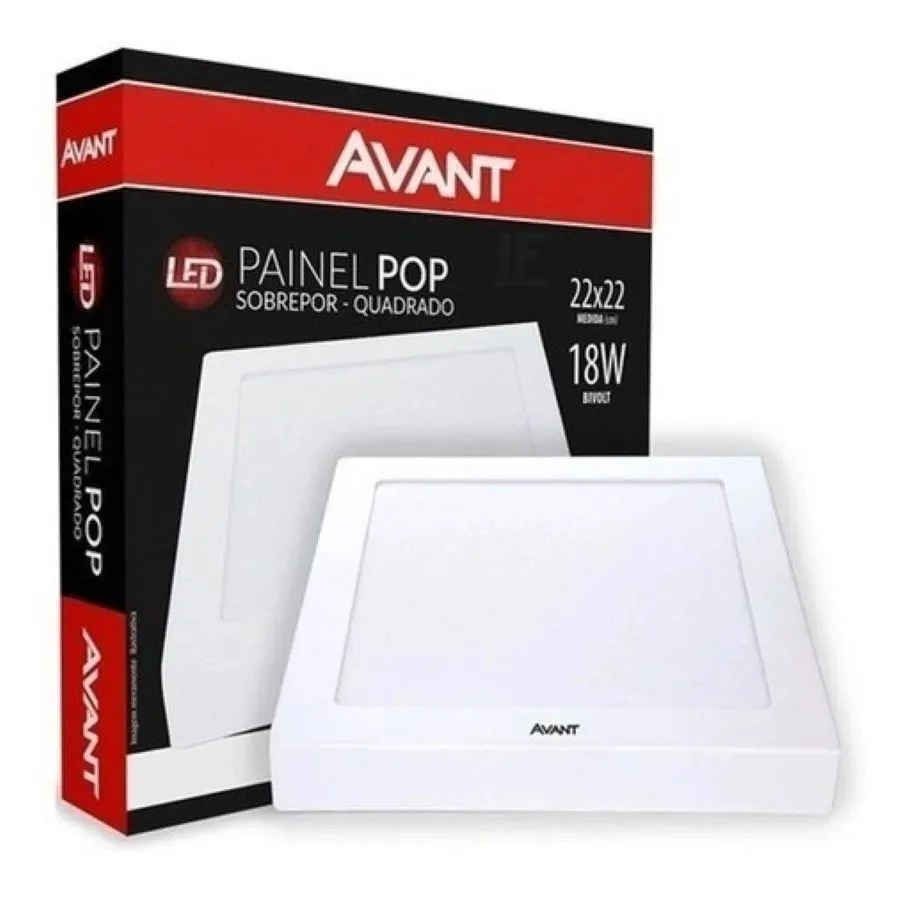 PAINEL DE LED POP SOBREPOR QUADRADO 18W 6500K AVANT