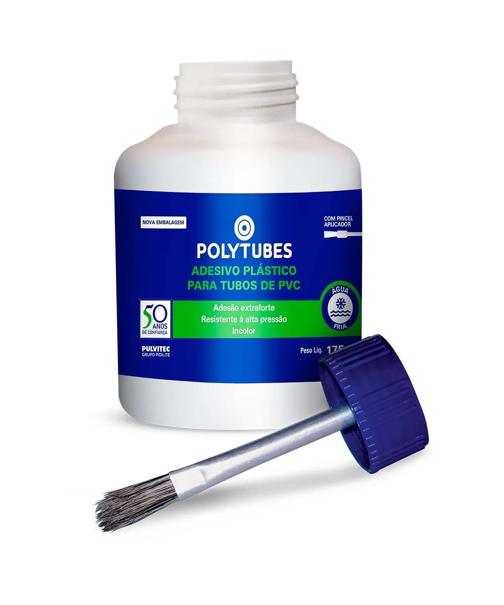ADESIVO PVC POLYTUBES 175G PINCEL PULVITEC CX/12